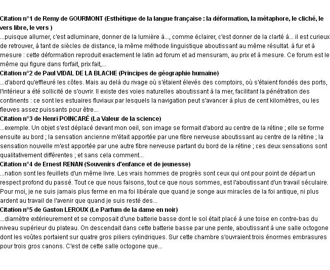 Citations aboutissant Citations aboutissant