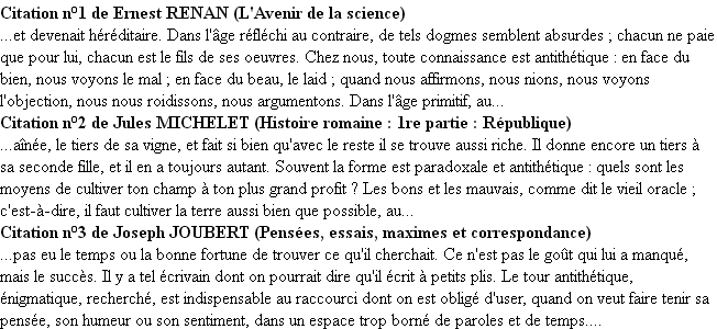 Citations antithétique Citations antithétique