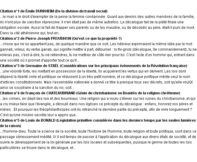 Citations décalogue Citations décalogue