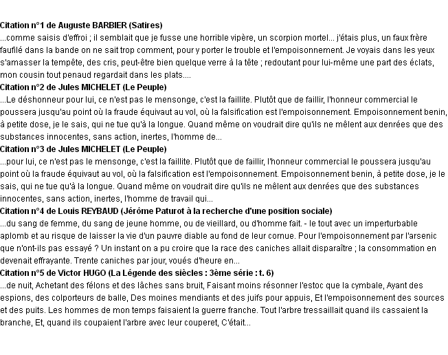 Citations empoisonnement Citations empoisonnement