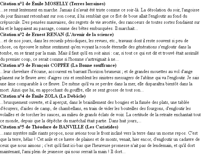 Citations engloutir Citations engloutir