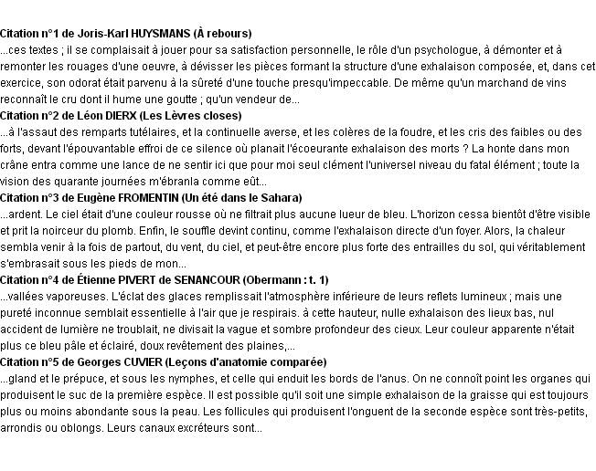 Citations exhalaison Citations exhalaison