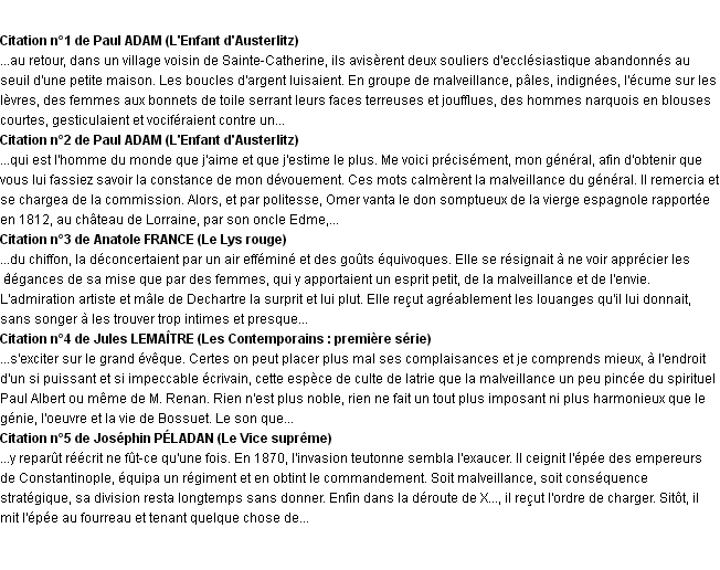 Citations malveillance Citations malveillance