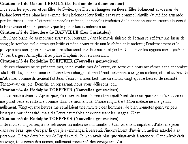 Citations mélèze Citations mélèze