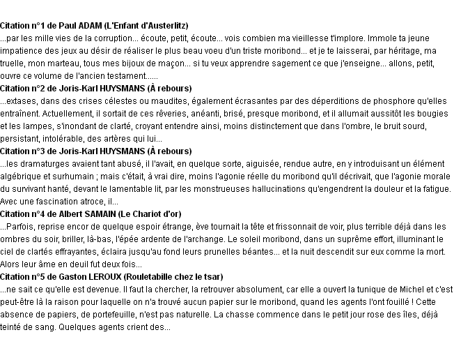 Citations moribond