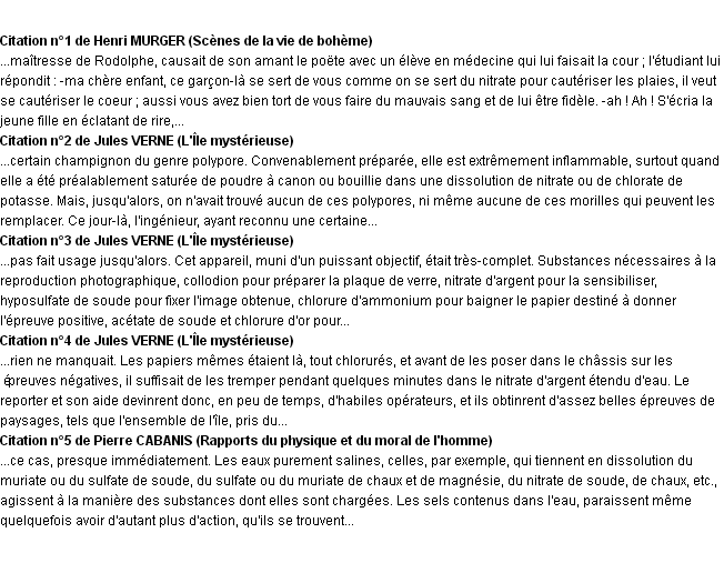 Citations nitrate