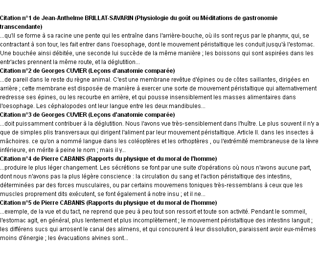 Citations péristaltique Citations péristaltique
