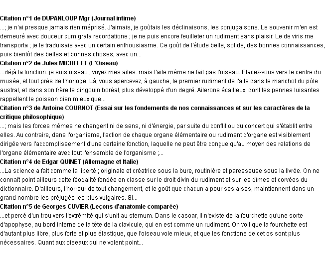 Citations rudiment