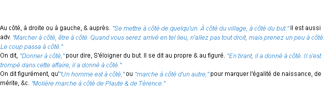 Définition à côté ACAD 1762