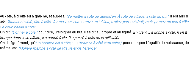 Définition à côté ACAD 1798