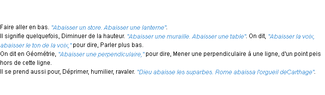 Définition abaisser ACAD 1798