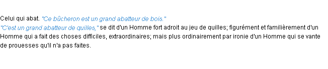 Définition abatteur ACAD 1932