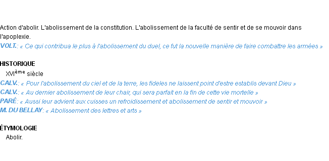 Définition abolissement Emile Littré