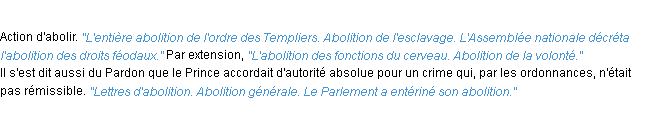 Définition abolition ACAD 1932