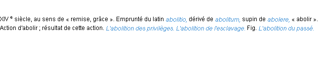 Définition abolition ACAD 1986