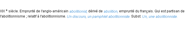 Définition abolitionniste ACAD 1986