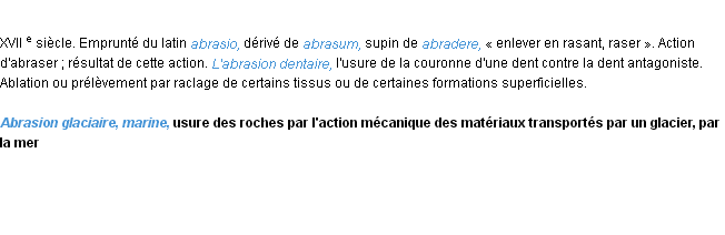 Définition abrasion ACAD 1986