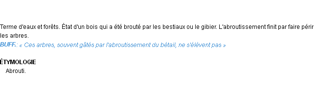 Définition abroutissement Emile Littré