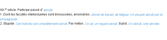 Définition abruti ACAD 1986