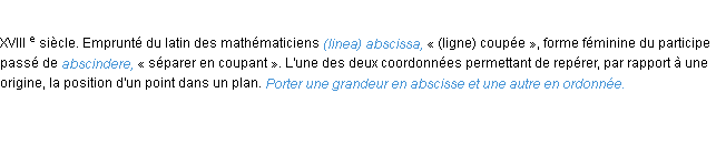 Définition abscisse ACAD 1986