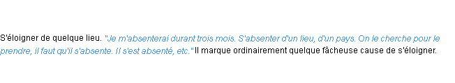 Définition absenter ACAD 1798