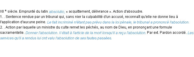 Définition absolution ACAD 1986