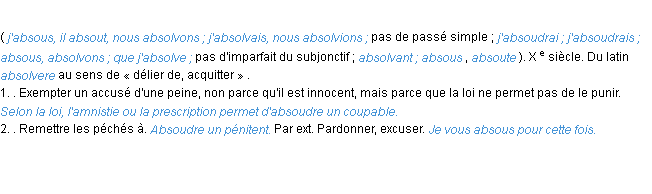 Définition absoudre ACAD 1986