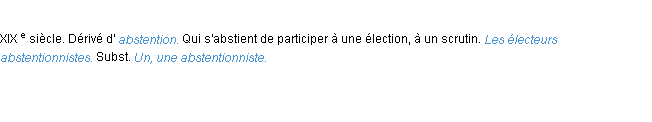 Définition abstentionniste ACAD 1986