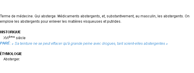 Définition abstergent Emile Littré