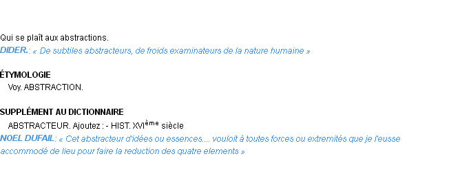 Définition abstracteur Emile Littré