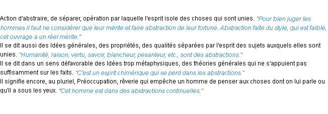 Définition abstraction ACAD 1932