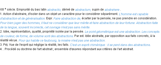 Définition abstraction ACAD 1986