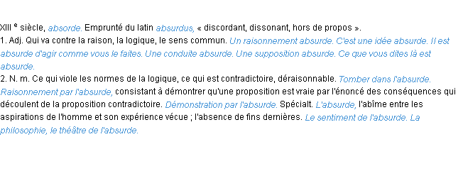 Définition absurde ACAD 1986