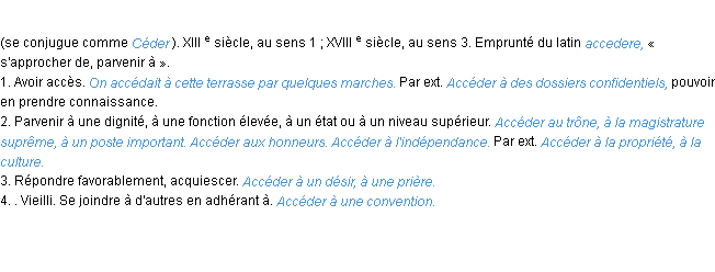 Définition accéder ACAD 1986