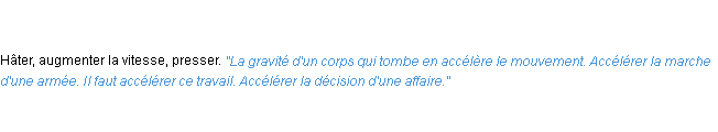 Définition accélérer ACAD 1835