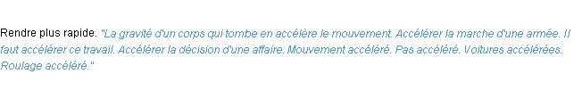 Définition accélérer ACAD 1932