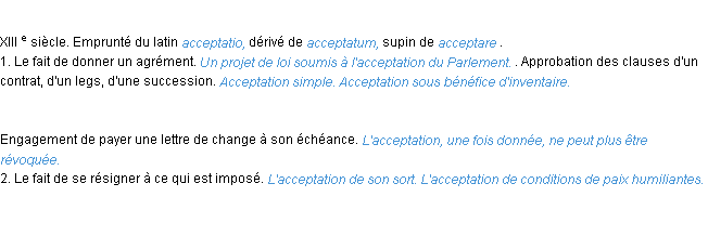 Définition acceptation ACAD 1986