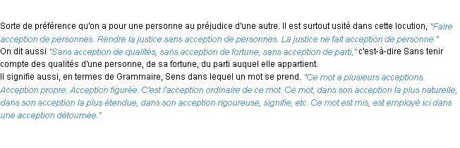 Définition acception ACAD 1932