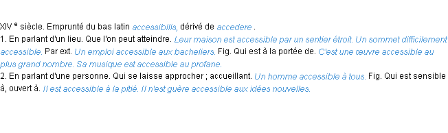 Définition accessible ACAD 1986