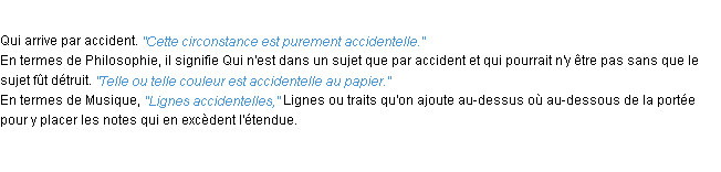 Définition accidentel ACAD 1932