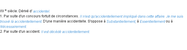 Définition accidentellement ACAD 1986