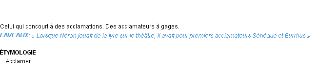 Définition acclamateur Emile Littré