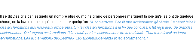 Définition acclamation ACAD 1835