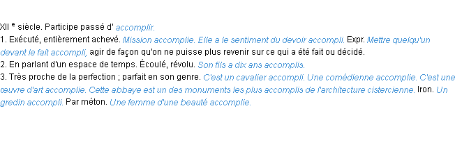 Définition accompli ACAD 1986