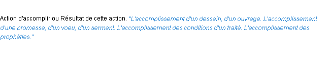 Définition accomplissement ACAD 1932