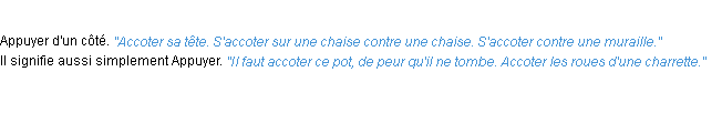 Définition accoter ACAD 1932