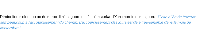 Définition accourcissement ACAD 1835