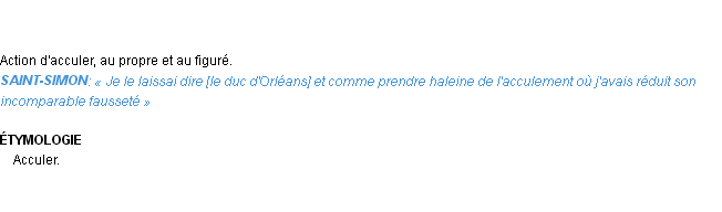 Définition acculement Emile Littré