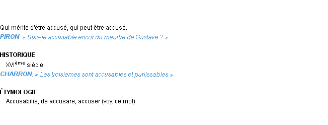 Définition accusable Emile Littré