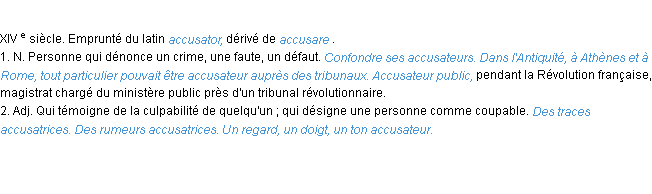 Définition accusateur ACAD 1986